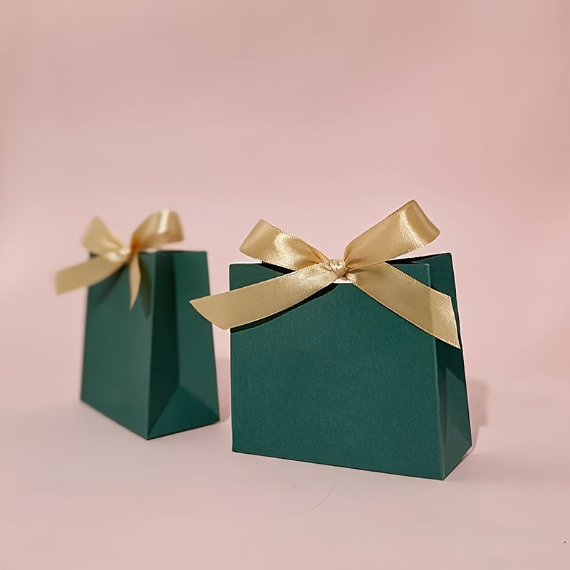 10pcs Green Gift Boxes with Ribbons for Her/Him